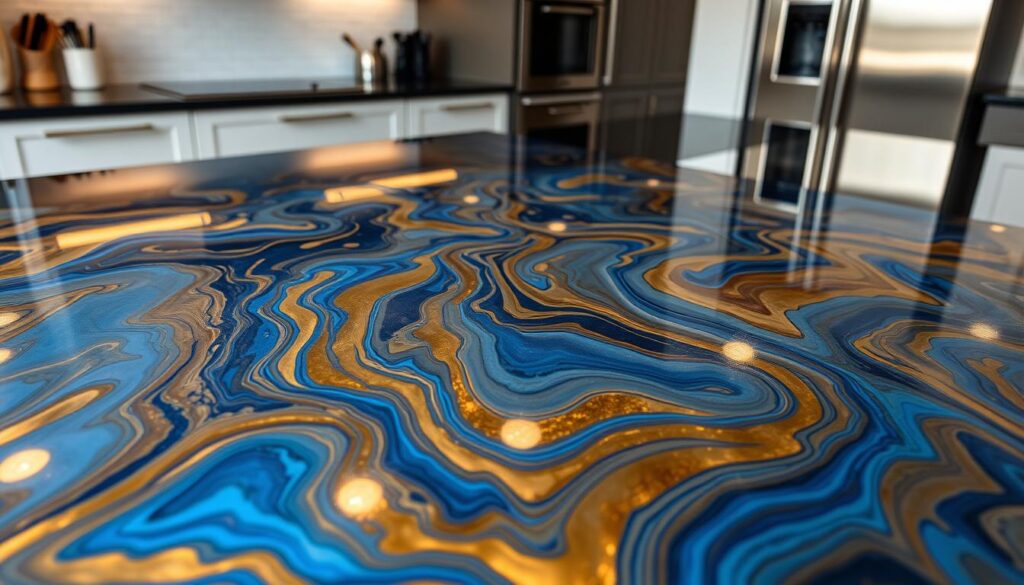 metallic epoxy countertop