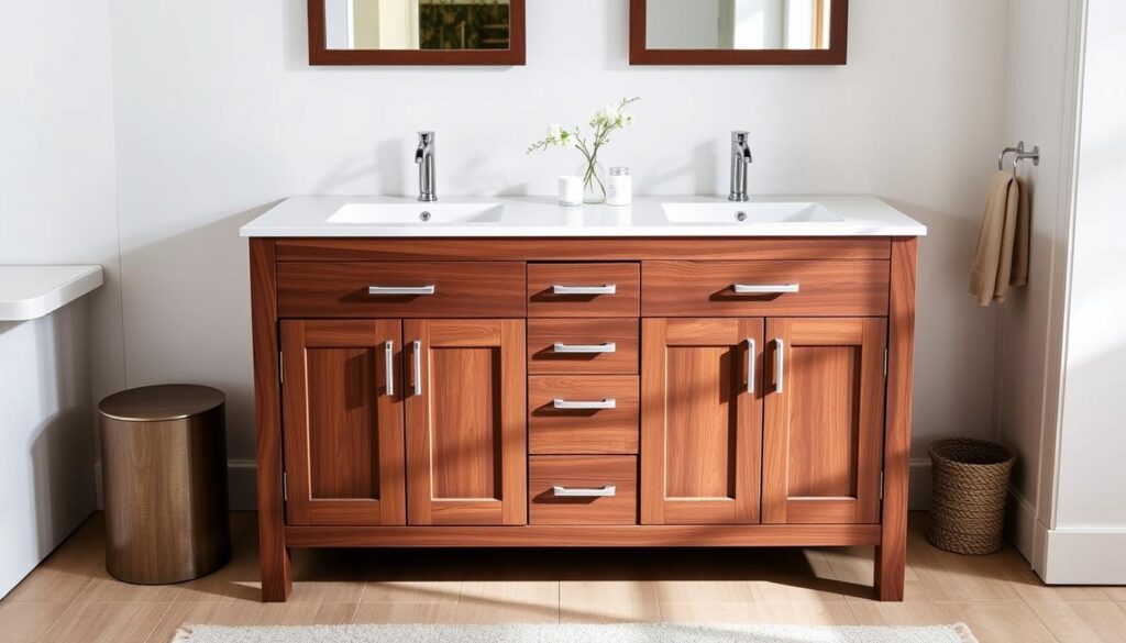 Double Sink Vanity Wood Materials