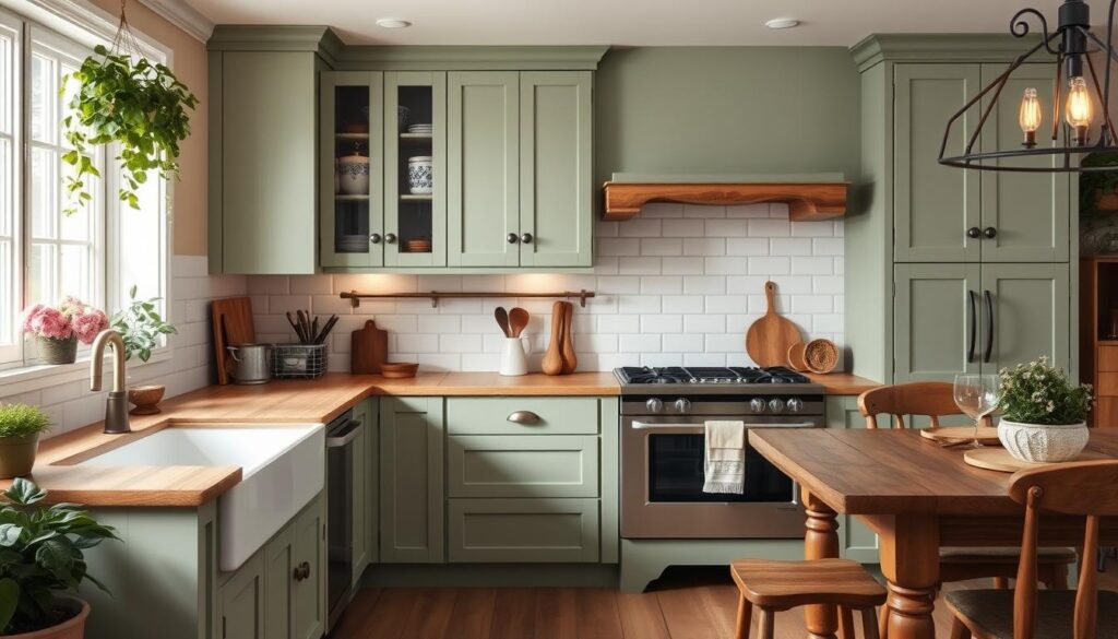 sage green kitchen cabinets